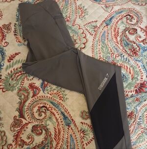 Gray and Black Gymshark Leggings
